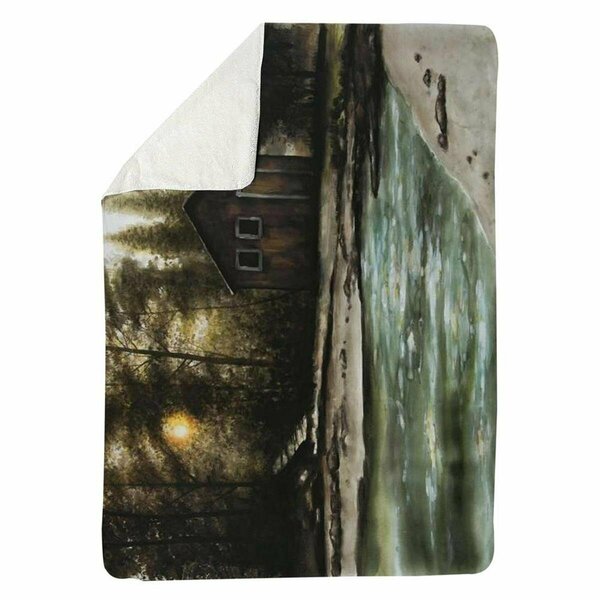 Begin Home Decor 60 x 80 in. Cabin in the Forest-Sherpa Fleece Blanket 5545-6080-LA189